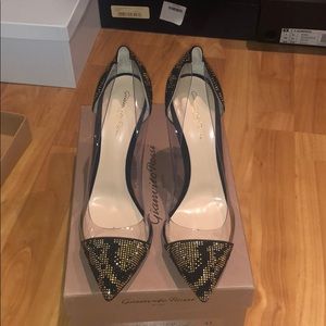 Gianvito Rossi plexi pump w studd